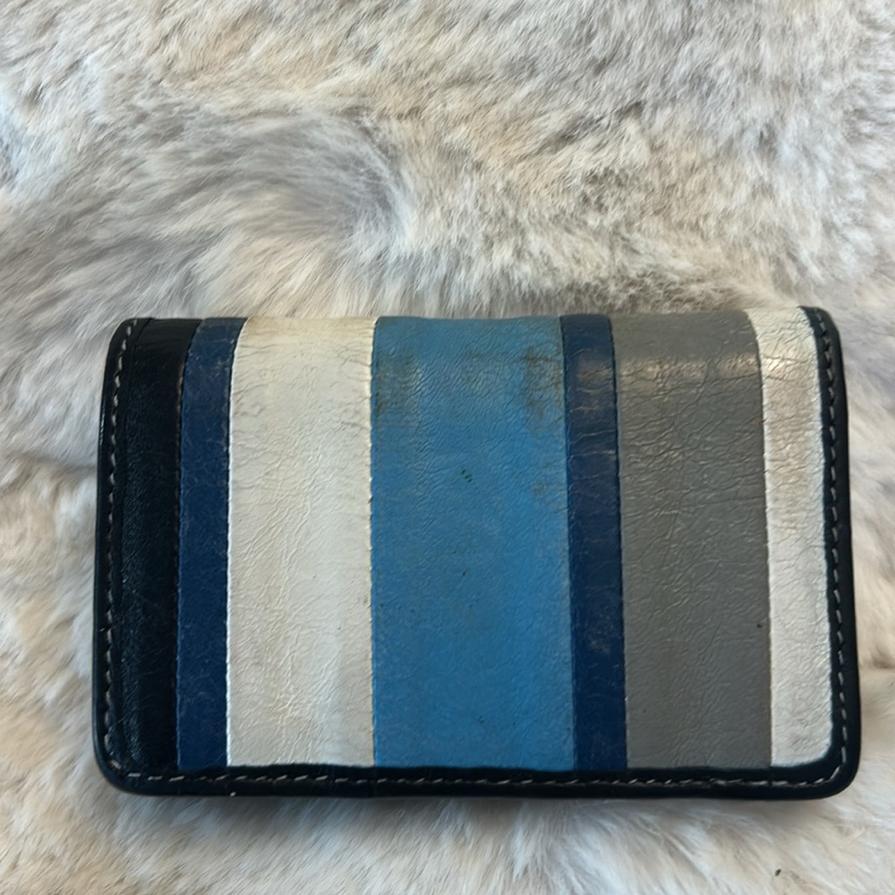 Balenciaga Bazaar small multi colored leather  bifold card holder wallet - Picture 4 of 17